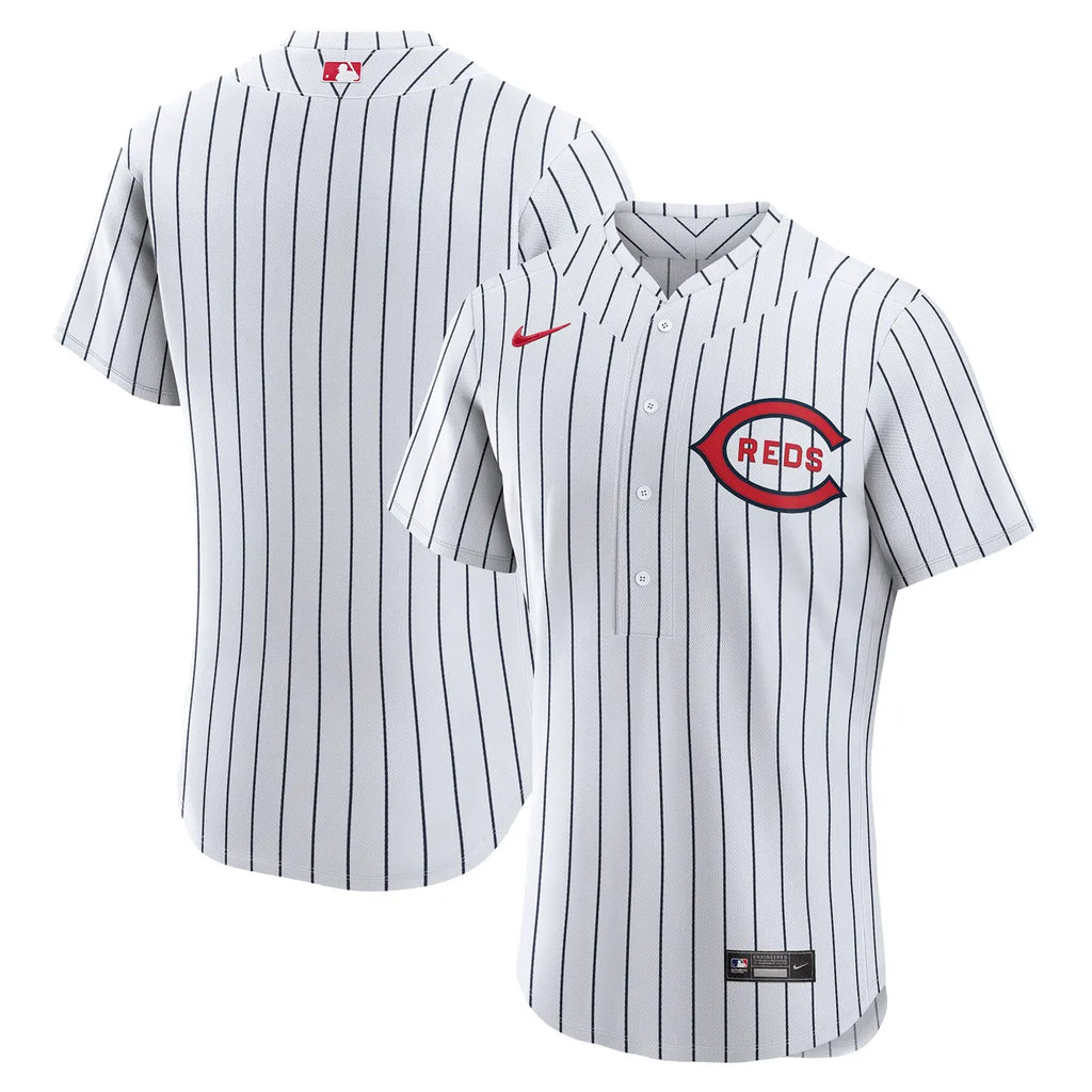 Reds Pinstripe White Jersey - Hình 2