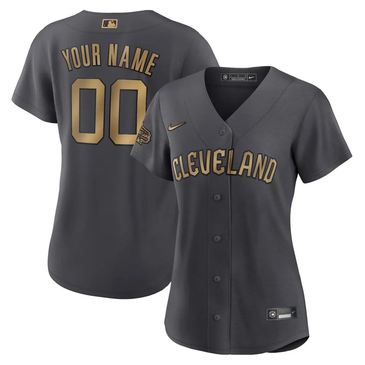 nike Cleveland Guardians Gray Gold Custom Jersey