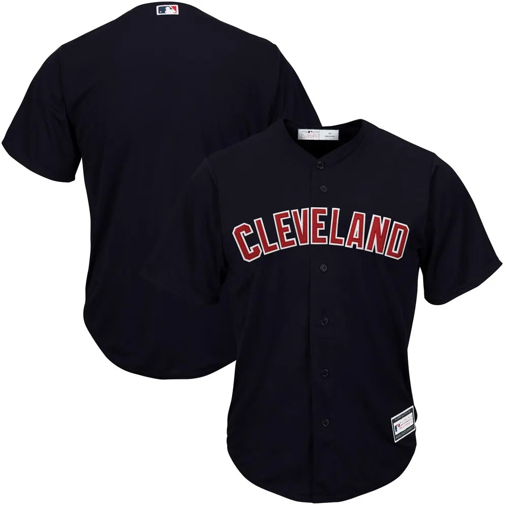 Majestic Indians Navy Jersey