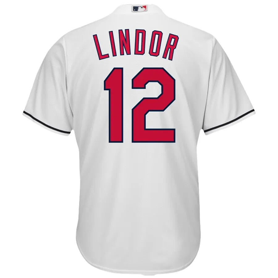 majestic Lindor #12 Indians Jersey - Hình 3