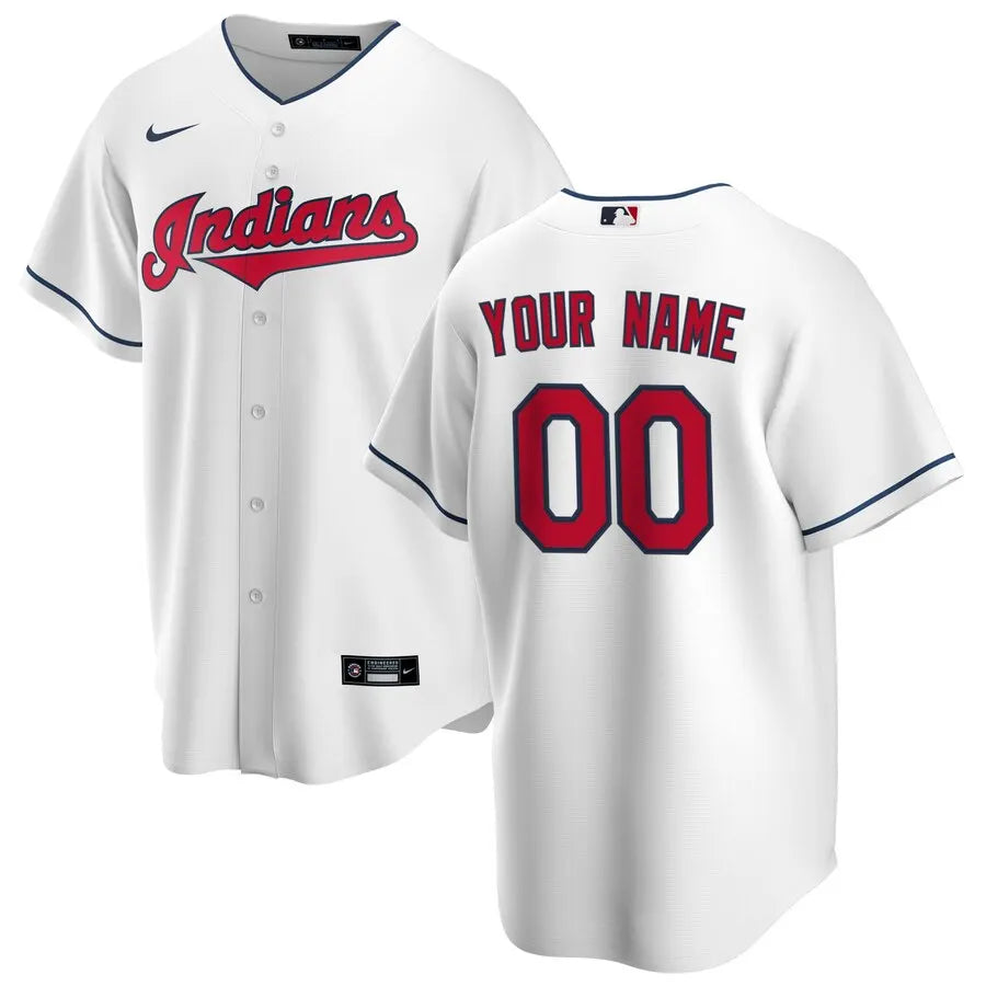 nike Indians White Custom Jersey