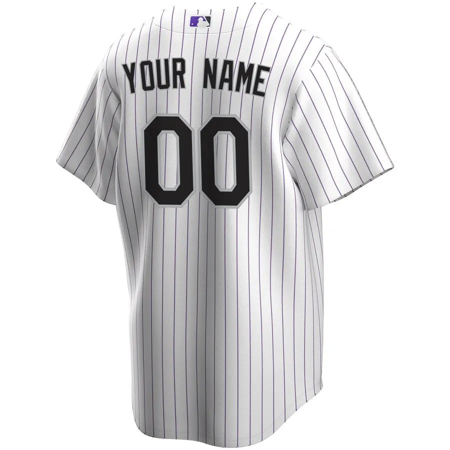 Rockies White Pinstripe Jersey nike custom - Hình 3