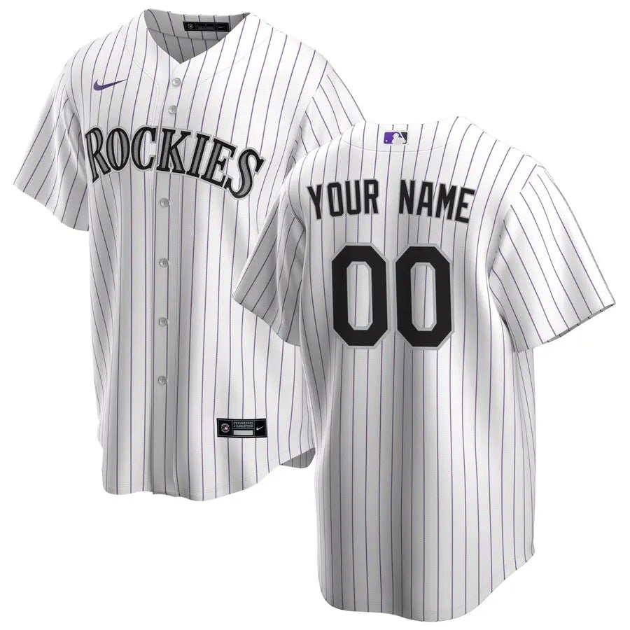 Rockies White Pinstripe Jersey nike custom
