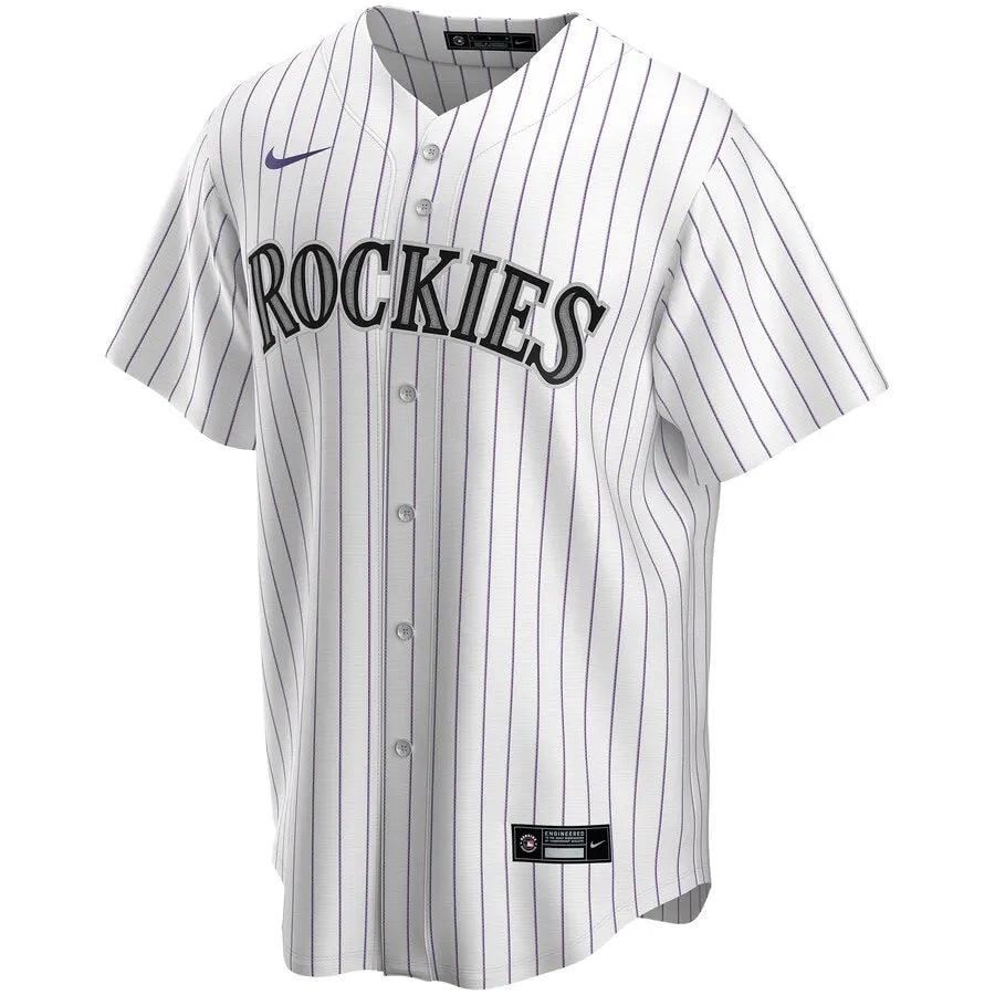 Rockies White Pinstripe Jersey nike custom - Hình 2