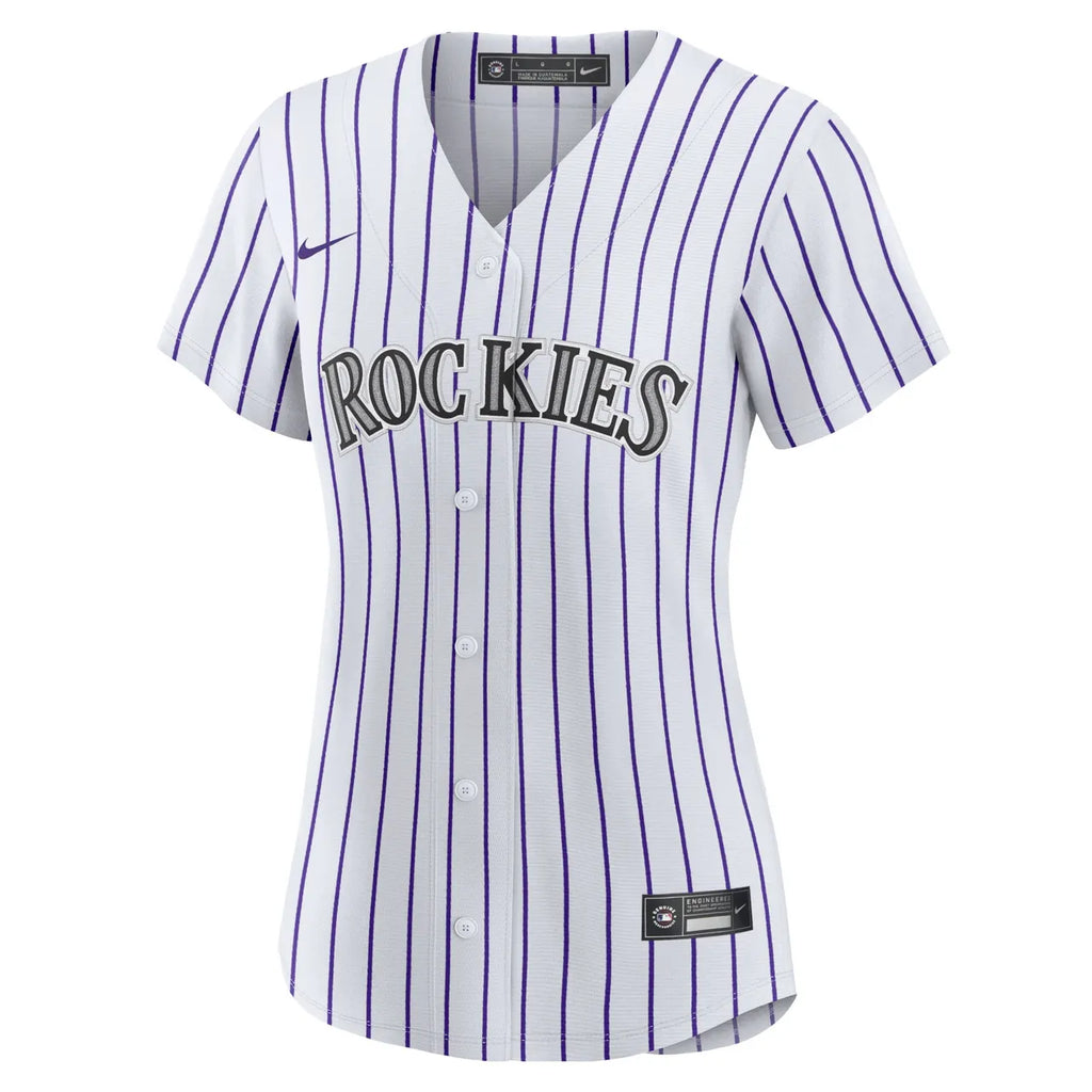 Rockies White Pinstripe Jersey nike - Hình 3