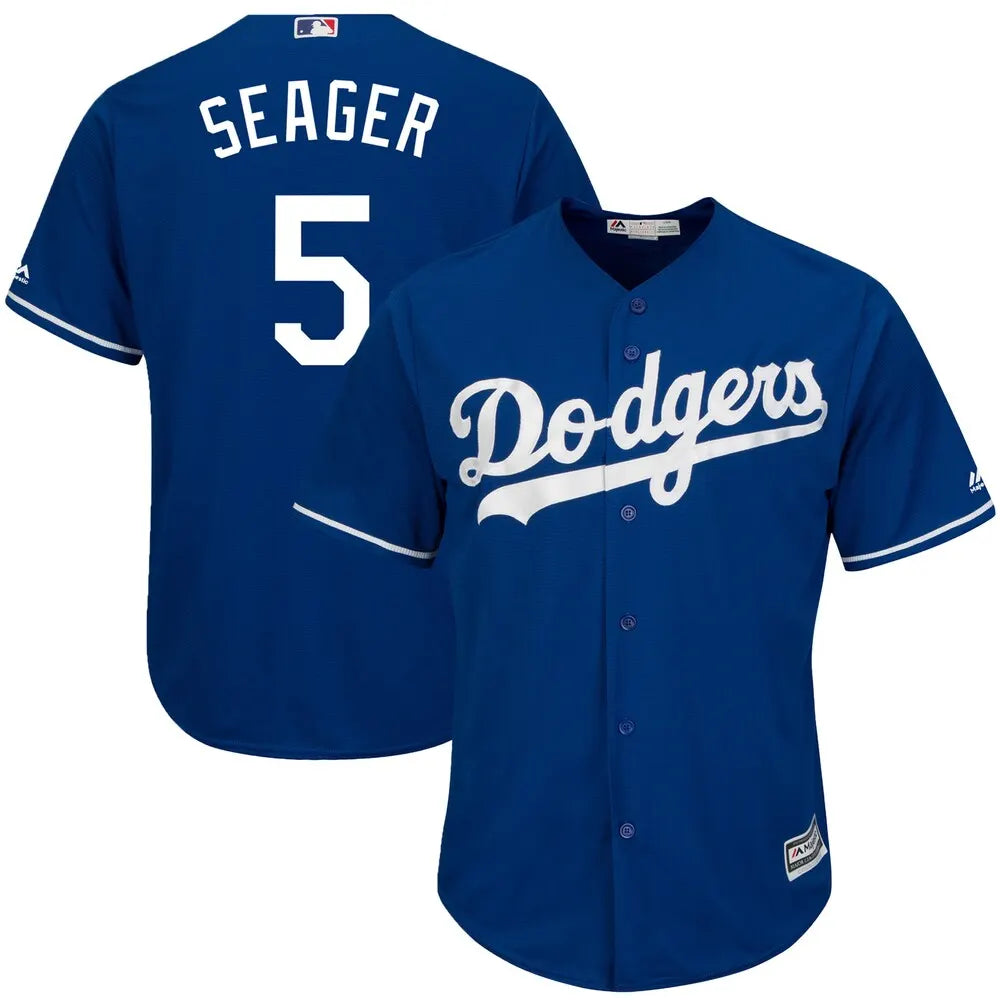 majestic Seager #5 Dodgers Blue Jersey