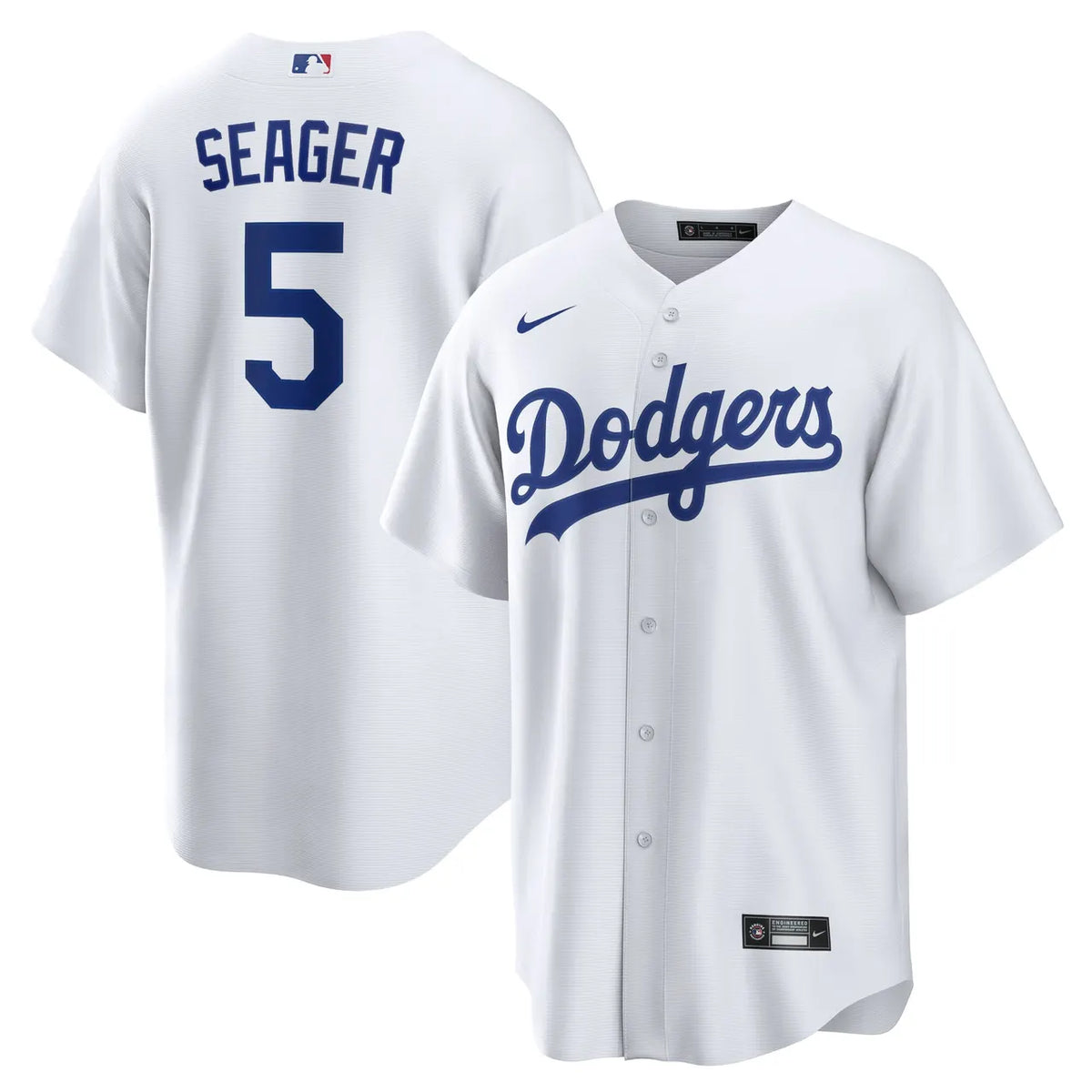 home Nike Seager Dodgers White Jersey - Hình 2