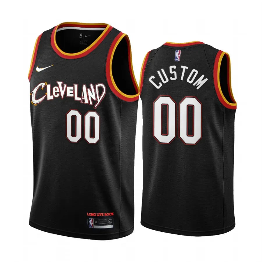 Cavaliers Black Custom Jersey nike