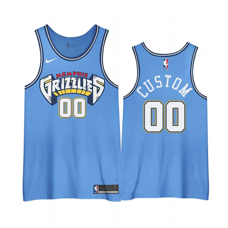 Custom Grizzlies Blue Jersey