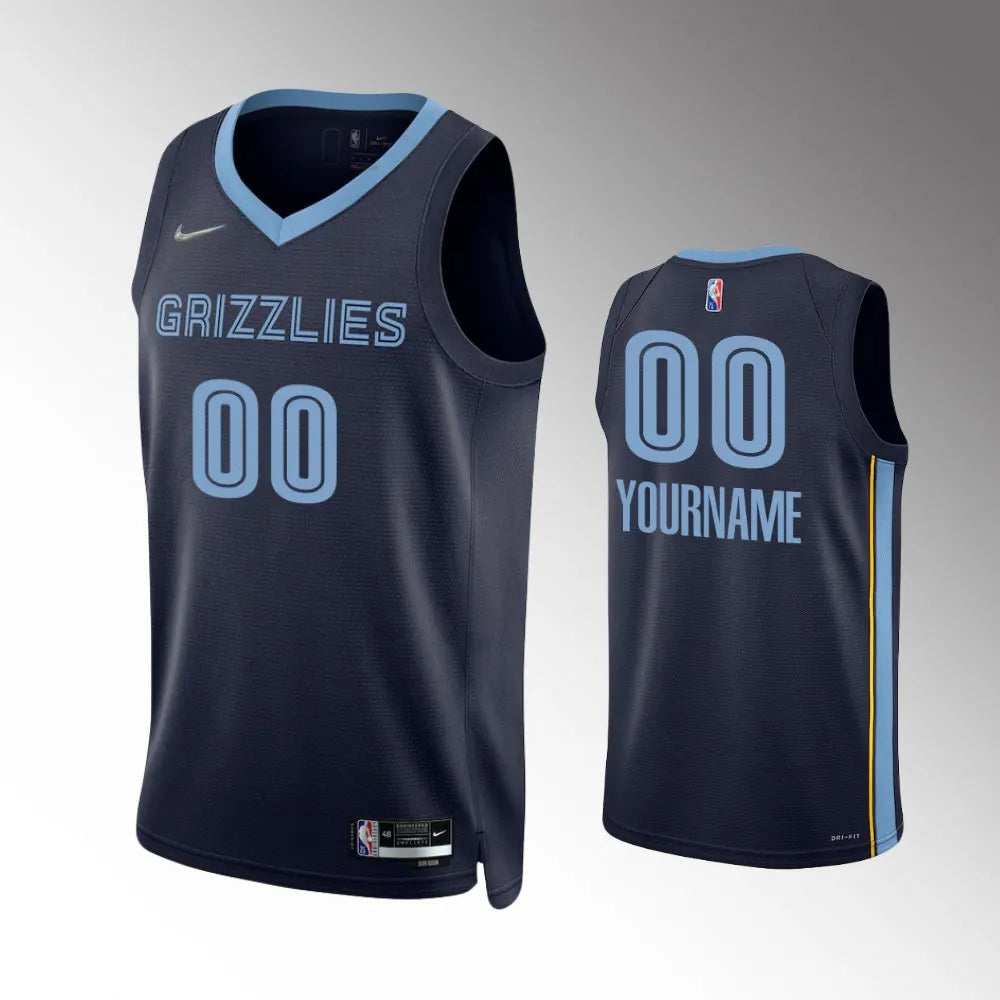 Grizzlies Navy Custom Jersey nike personalize