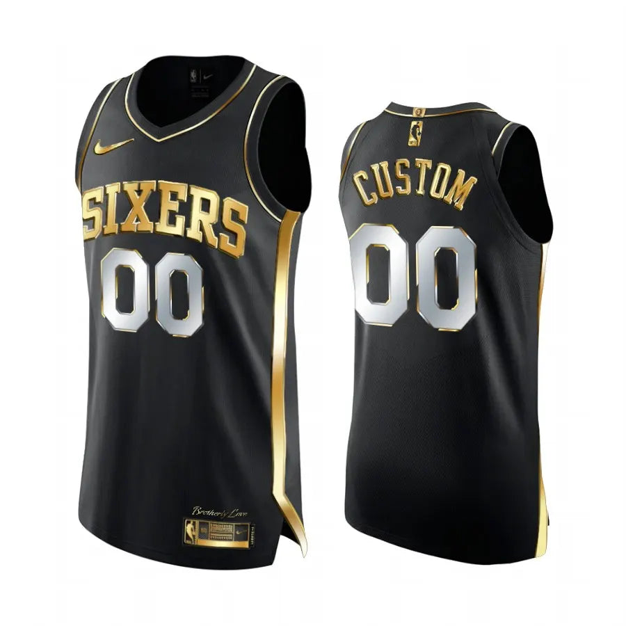 Sixers Black Custom Jersey