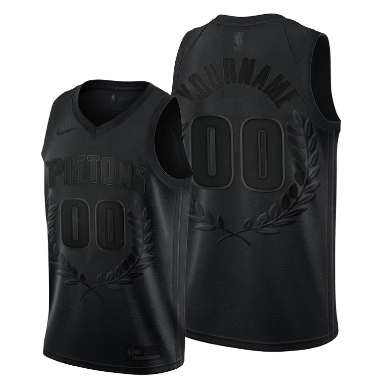 nike Custom Pistons Black Jersey