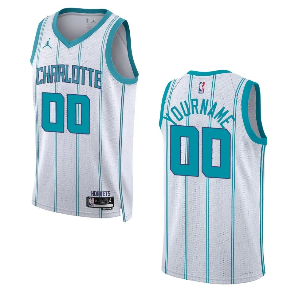 Hornets White Teal Jersey
