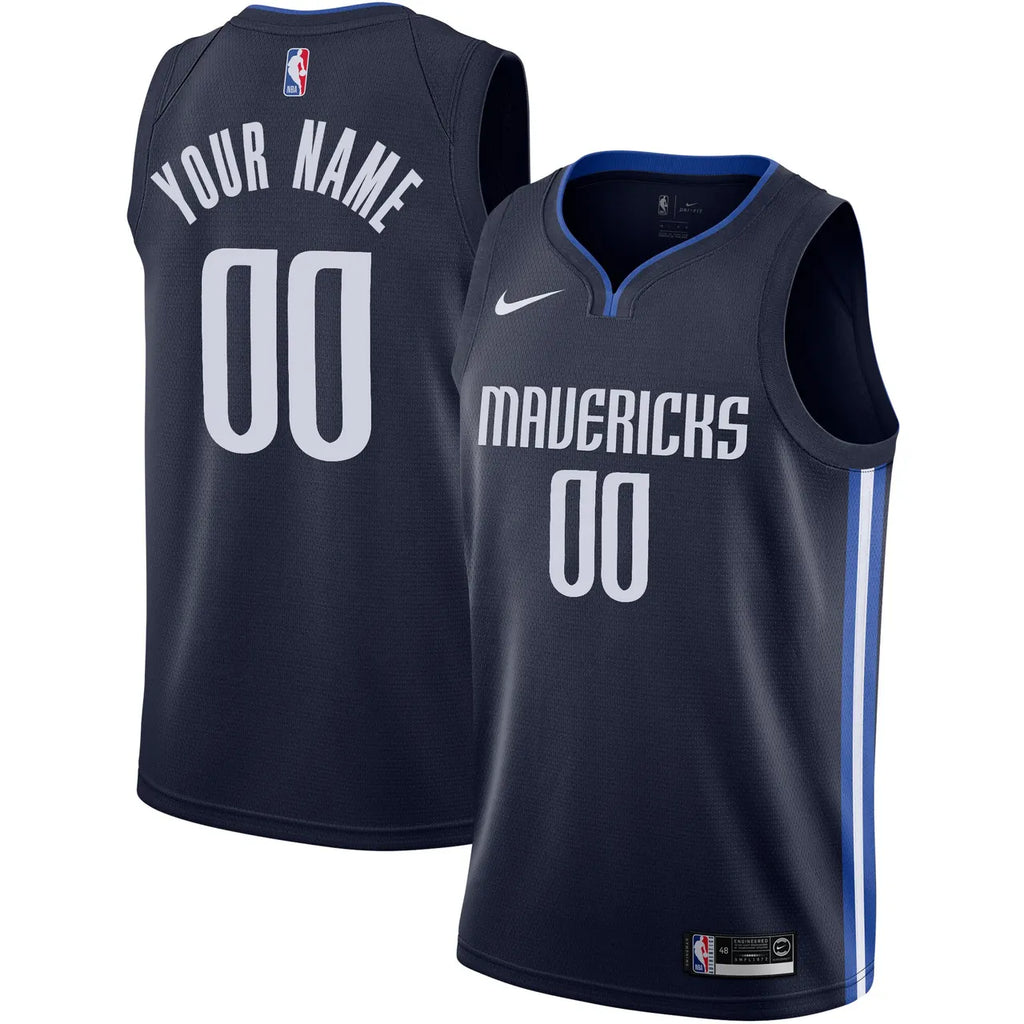 Mavericks Navy Custom Jersey nike - Hình 2
