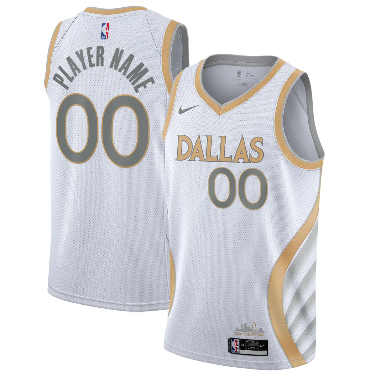 Dallas Mavericks White Legacy Jersey - Hình 2