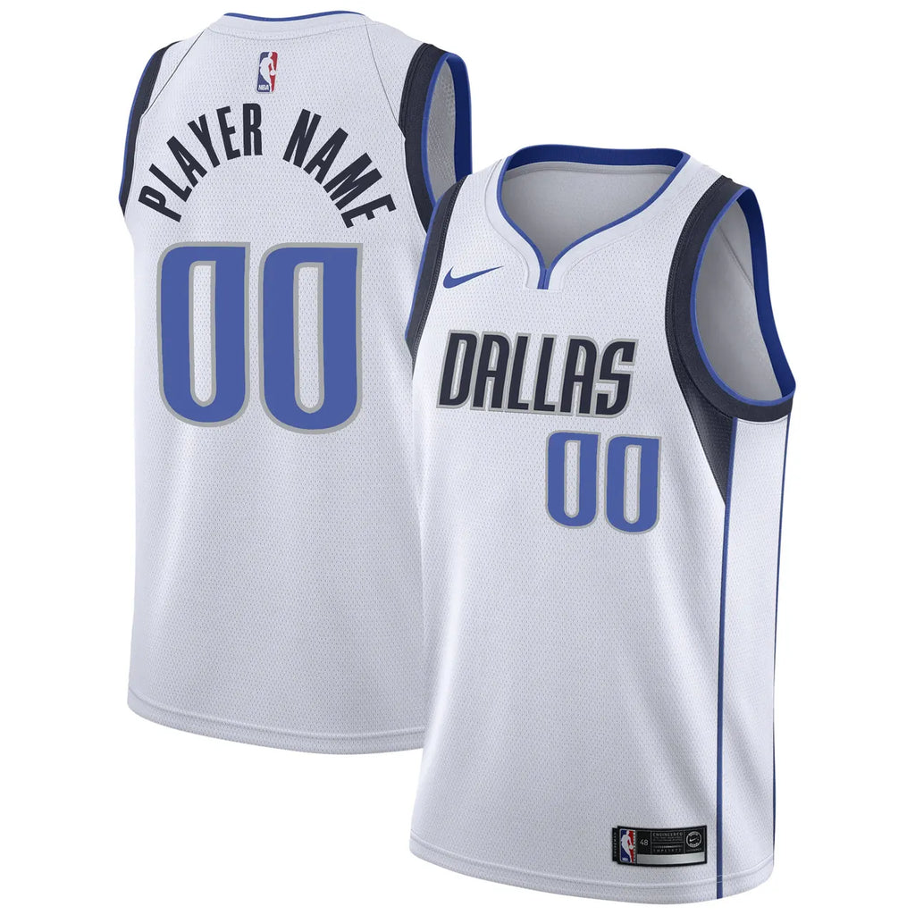 nike Mavericks White Custom Jersey - Hình 2