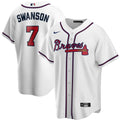 Swanson #7 Braves White Jersey