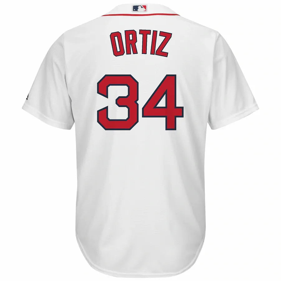 majestic Ortiz Red Sox White Jersey - Hình 3