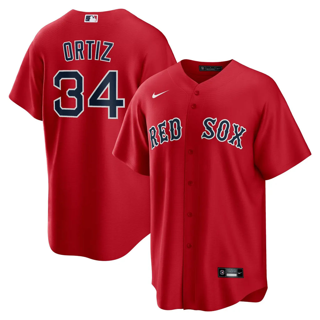 Ortiz Red Sox White Jersey - Hình 5