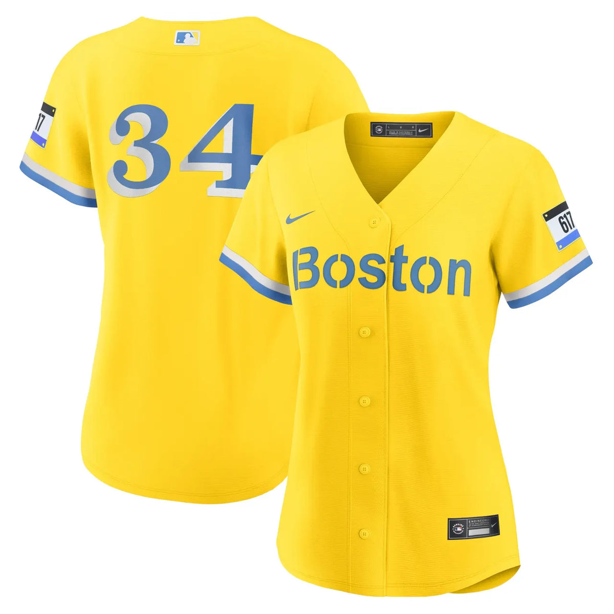 replica Nike Boston Yellow City Connect Jersey - Hình 2