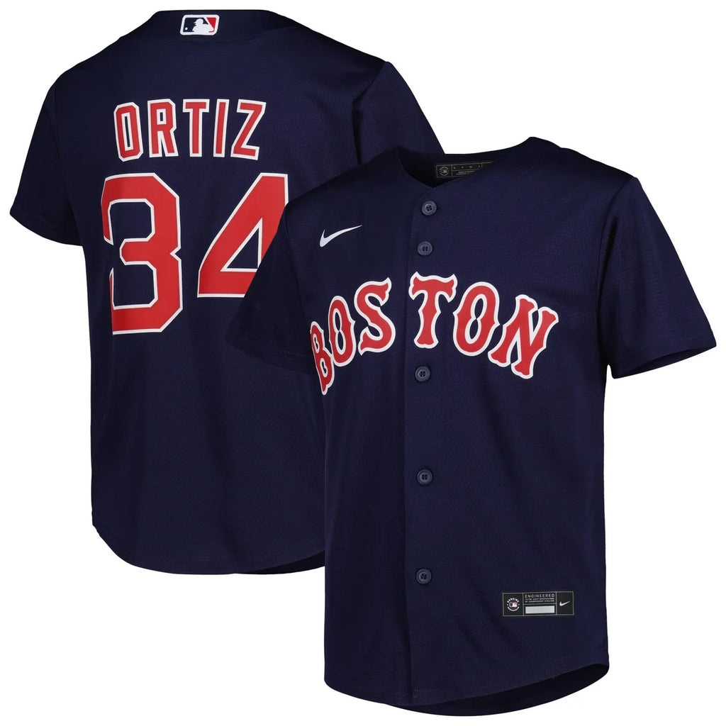 navy Nike Ortiz Red Sox Jersey - Hình 2