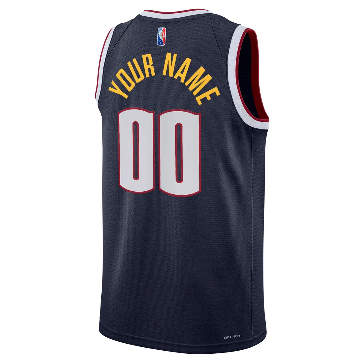 nike icon Nuggets Navy Custom Jersey - Hình 2