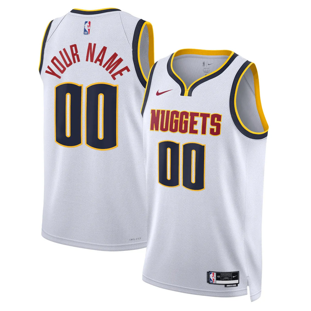 Custom Nike Nuggets White Jersey - Hình 2