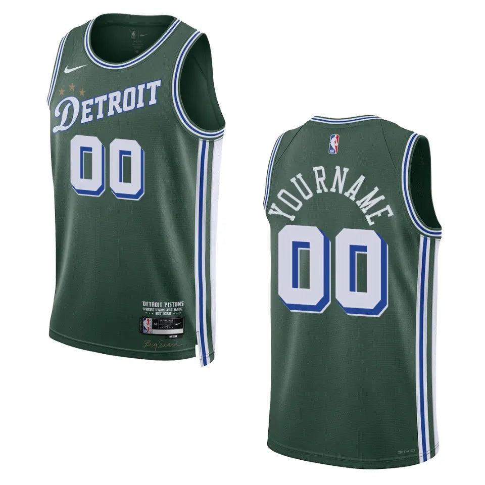 Pistons Green Custom Jersey