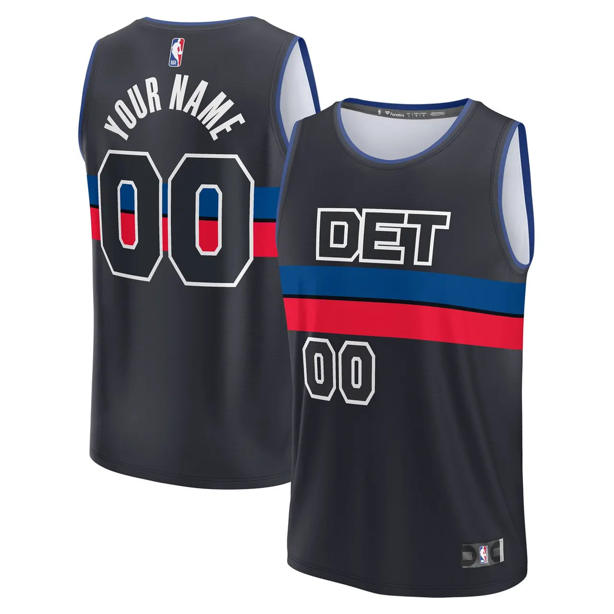 Custom Detroit Pistons Navy Jersey - Hình 2