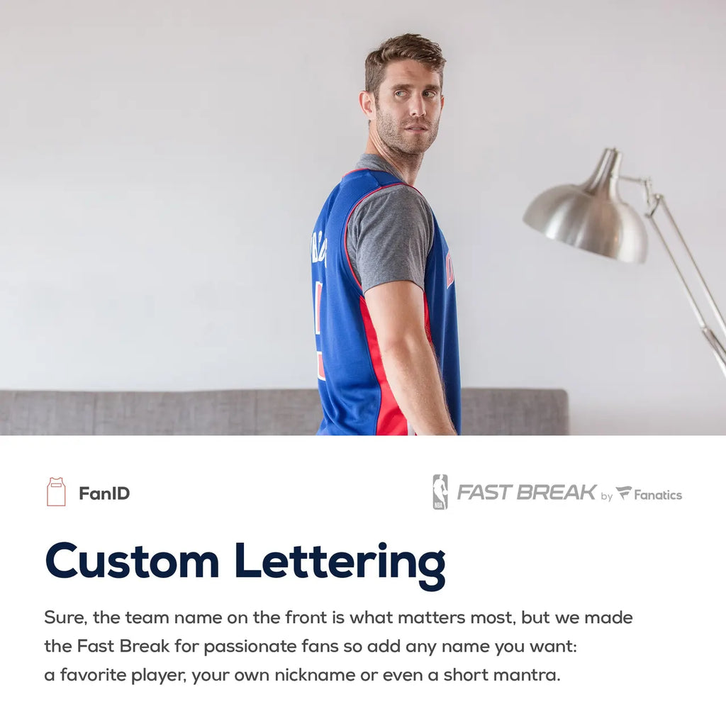 fanatics Detroit Pistons Blue Custom Jersey - Hình 7