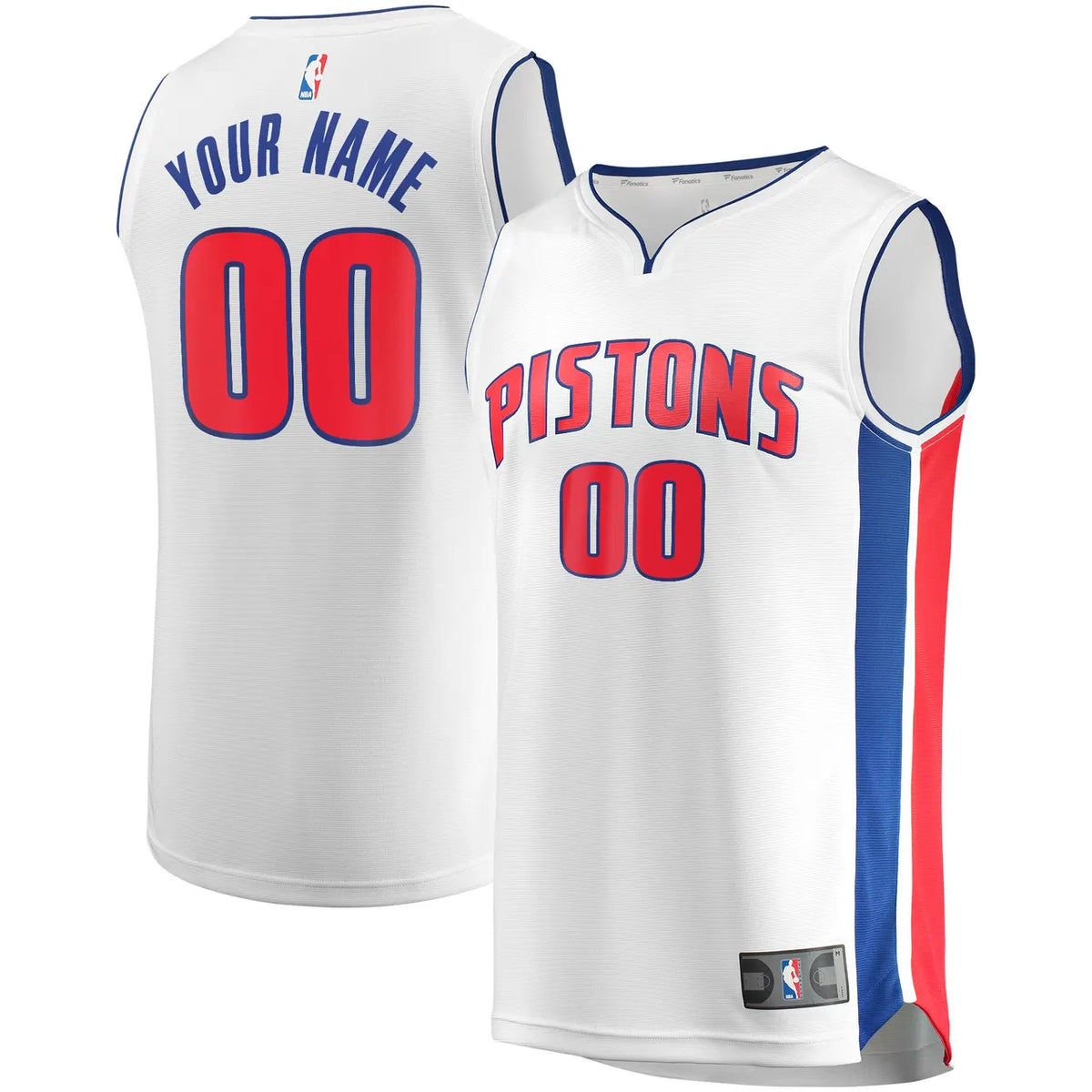 Custom Fanatics Pistons White Jersey