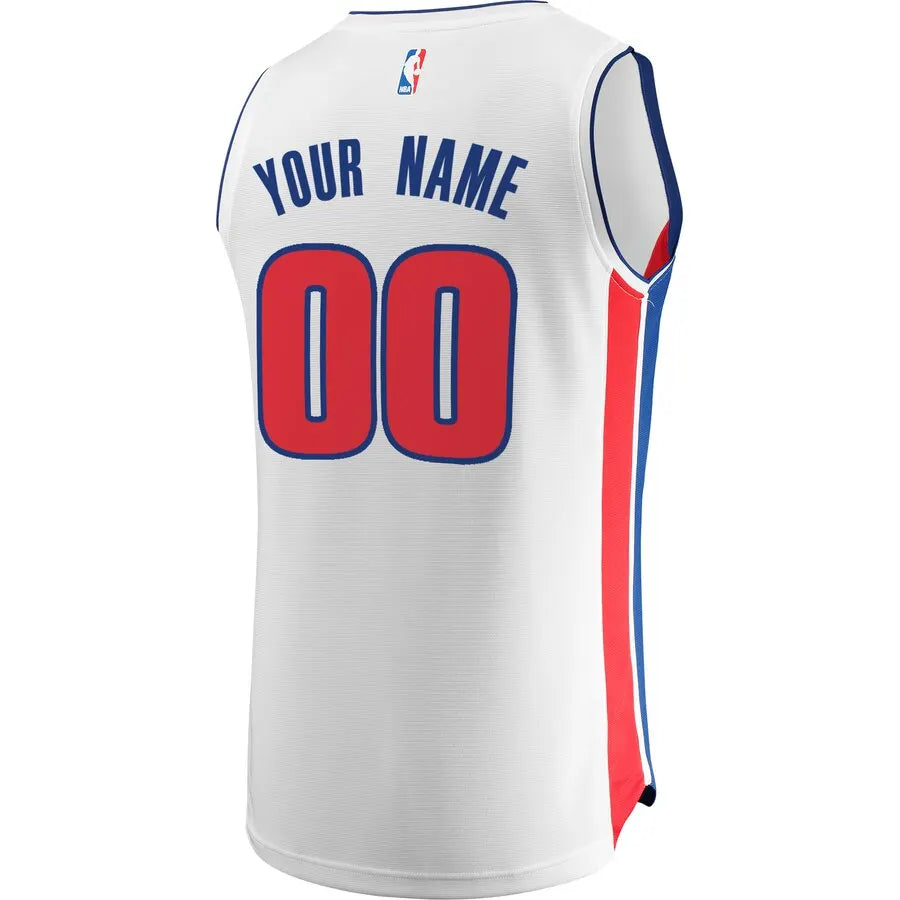 personalized Fanatics Pistons White Custom Jersey - Hình 3