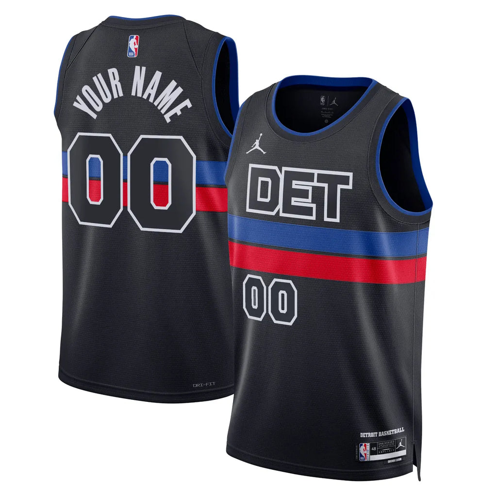 Pistons Jordan Black Jersey