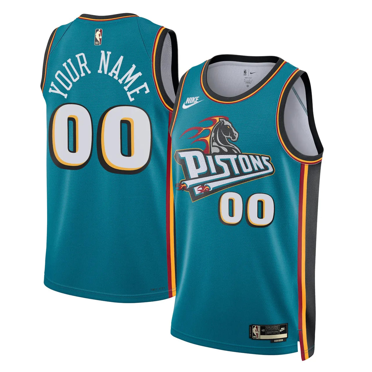 nike Pistons Teal Custom Jersey - Hình 2