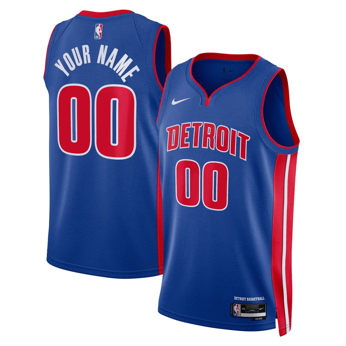 nike Custom Detroit Pistons Blue Jersey