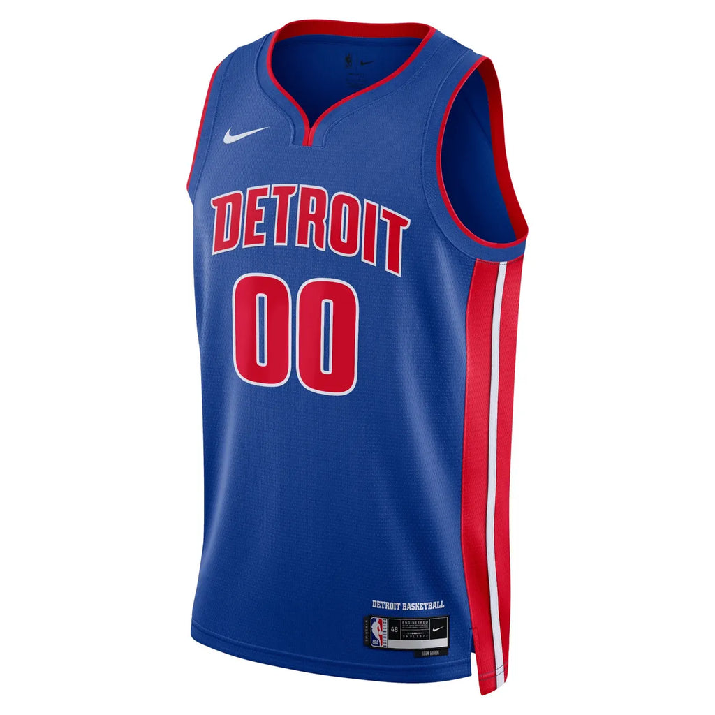 nike Custom Detroit Pistons Blue Jersey - Hình 3