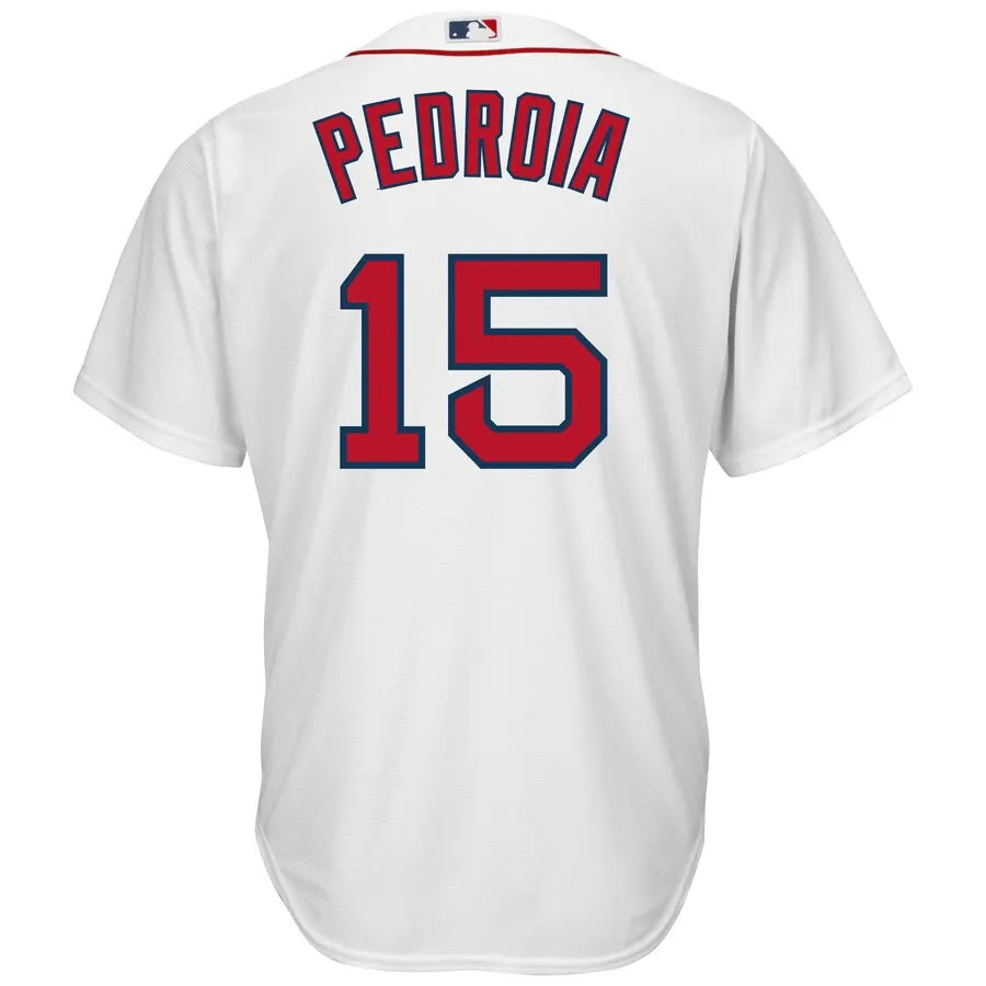 Pedroia Red Sox White Jersey - Hình 3