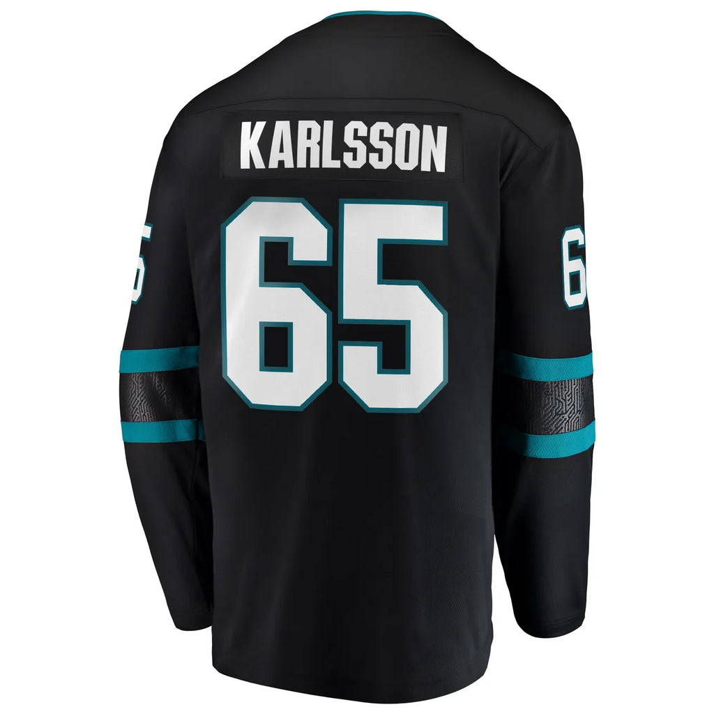 Sharks Karlsson Black Jersey - Hình 4