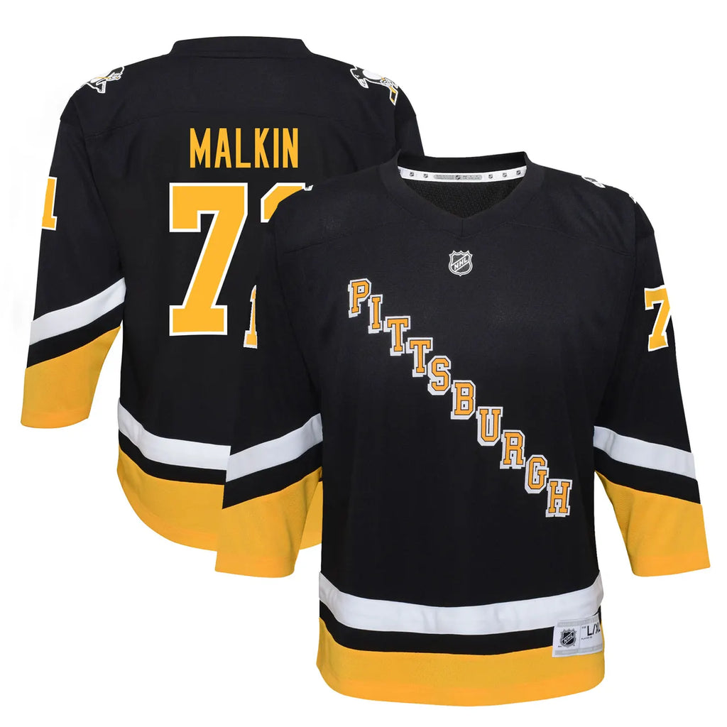 gold Malkin Penguins Black Jersey - Hình 2