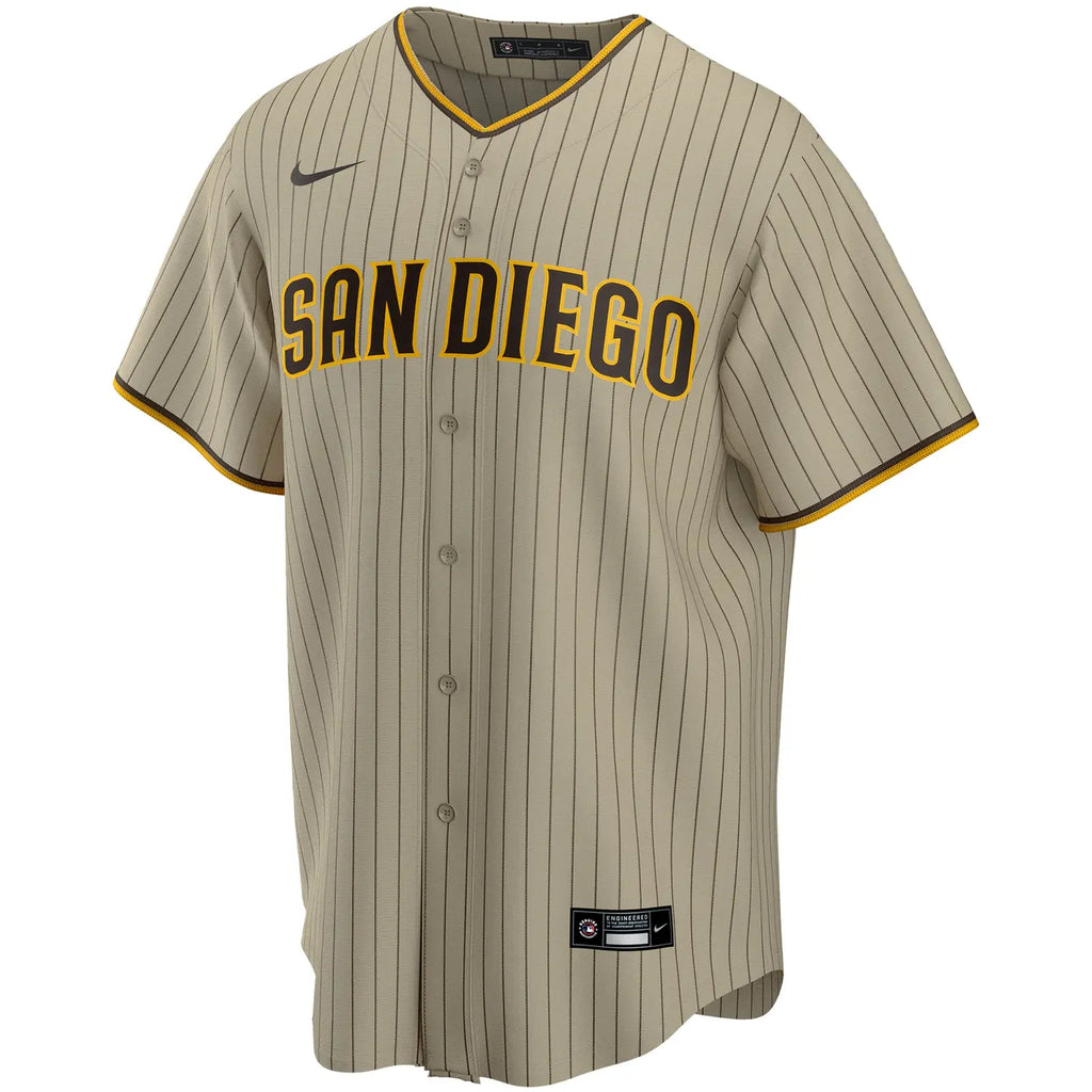 Padres Tatis Jr White Pinstripe Jersey - Hình 9