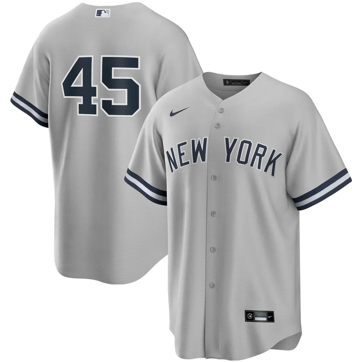 Yankees Gray Road Jersey #45