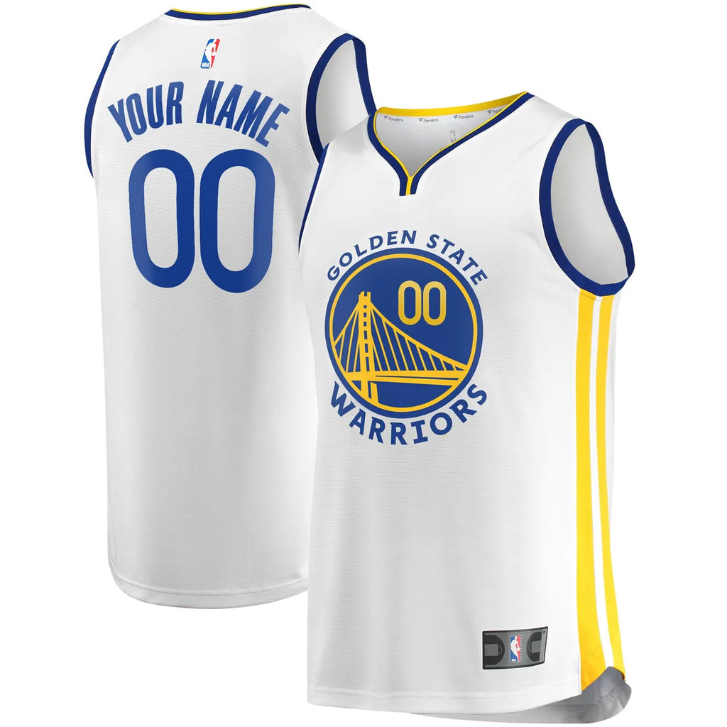 association Fanatics Warriors White Custom Jersey - Hình 2