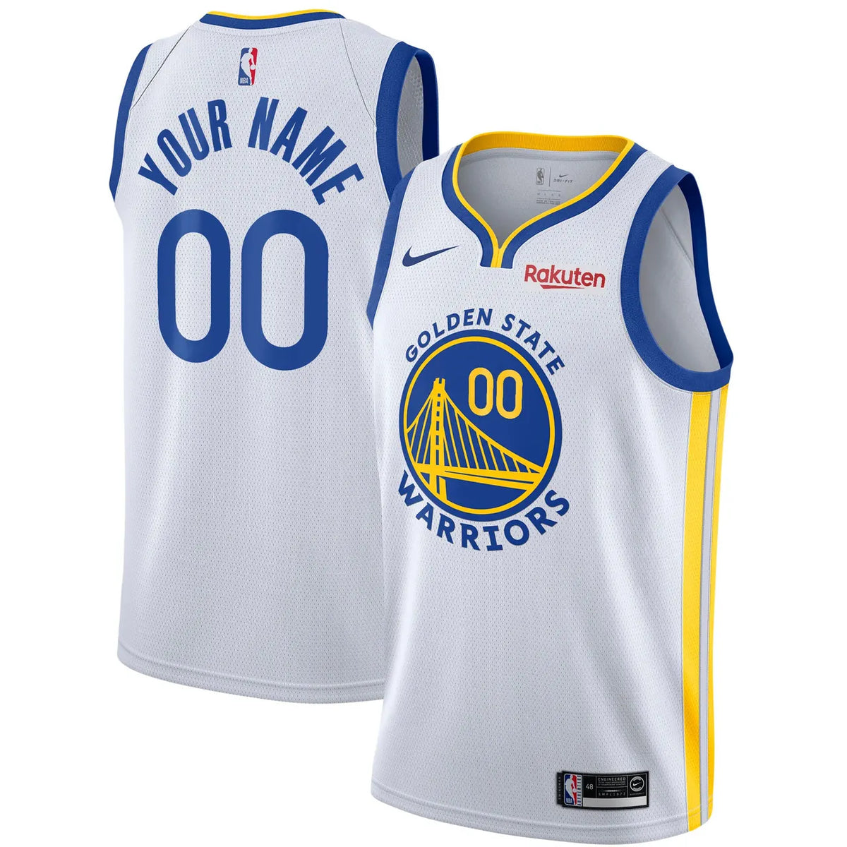 nike association Warriors White Custom Jersey - Hình 2