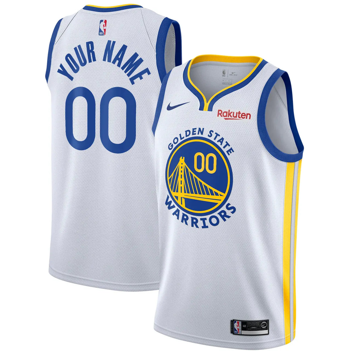 nike association Warriors White Custom Jersey