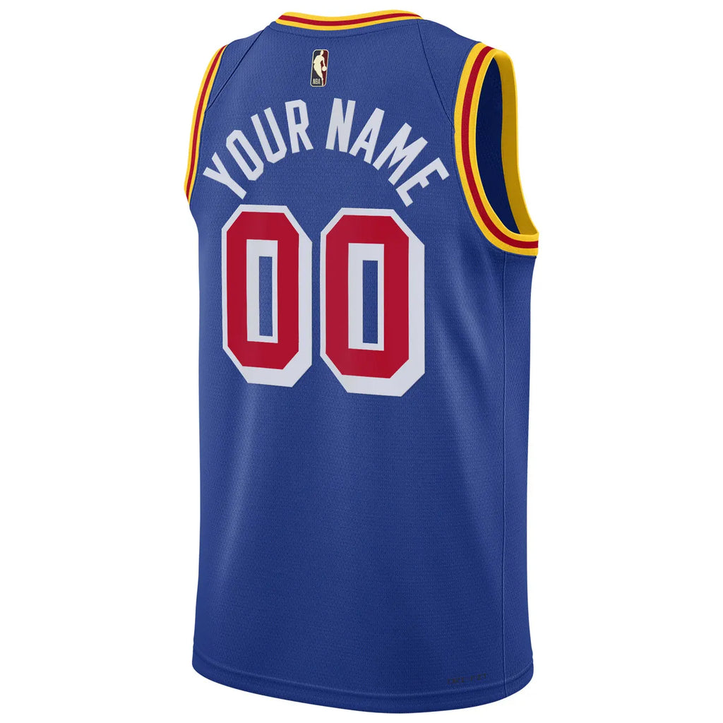 nike classic Warriors Blue Custom Jersey - Hình 4