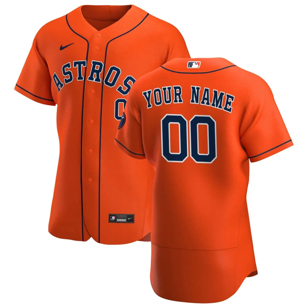 Orange Astros Custom Jersey
