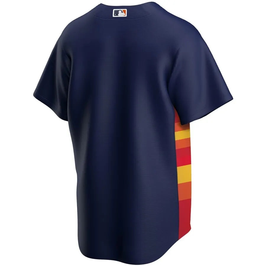 nike houston Astros Navy Alternate Jersey - Hình 3