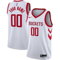 nike association Rockets White Custom Jersey