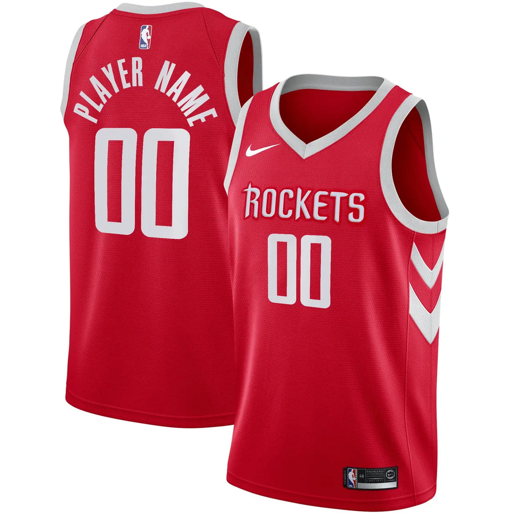 Rockets Red Custom Number Jersey - Hình 2