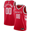 Rockets Red Custom Number Jersey